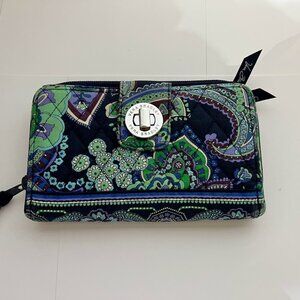 Vera Bradley Retired Rhythm and Blues Turn Lock Style Clutch Wallet Quilted